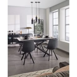 Kave Home - Chaise Alve Gris Foncé Et Pieds En Acier Finition Noire - Noir 10 Kave Home - Chaise Alve Gris Foncé Et Pieds En Acier Finition Noire - Noir -KAVE HOME Soldes 2022 27979236 4