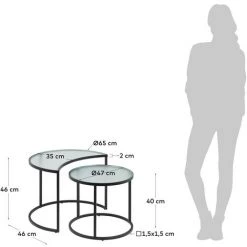 Kave Home - Ensemble Bast De 2 Tables Dappoint - Noir -KAVE HOME Soldes 2022 27979249 4