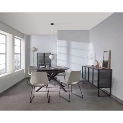 Kave Home - Table Extensible Yodalia 130 (190) X 100 Cm Plateau En Grès Cérame Et Pieds En Acier Noir - Noir 8 Kave Home - Table Extensible Yodalia 130 (190) X 100 Cm Plateau En Grès Cérame Et Pieds En Acier Noir - Noir -KAVE HOME Soldes 2022 27979263 3