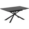 Kave Home - Table Extensible Theone En Verre Et Pieds En Acier Finition Noire 160 (210) X 90 Cm - Noir