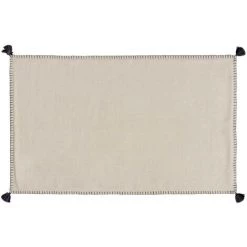Kave Home - Tapis Anahi 100 % Coton Beige Avec Franges Noires 90 X 150 Cm - Beige