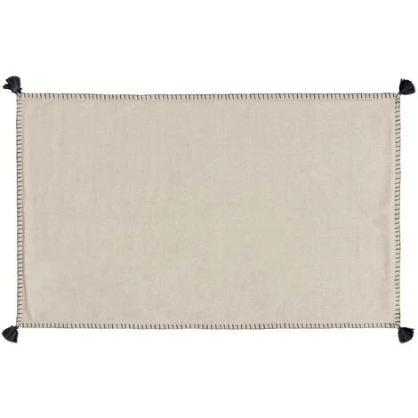 Kave Home - Tapis Anahi 100 % Coton Beige Avec Franges Noires 90 X 150 Cm - Beige 3 Kave Home - Tapis Anahi 100 % Coton Beige Avec Franges Noires 90 X 150 Cm - Beige