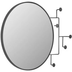 Kave Home - Miroir Avec Crochets Vianela 70 X 51 Cm Noir - Noir