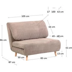 Kave Home - Canapé Convertible Keren 2 Places Velours Côtelé Gris 106 Cm - Gris 7 Kave Home - Canapé Convertible Keren 2 Places Velours Côtelé Gris 106 Cm - Gris -KAVE HOME Soldes 2022 27979384 3