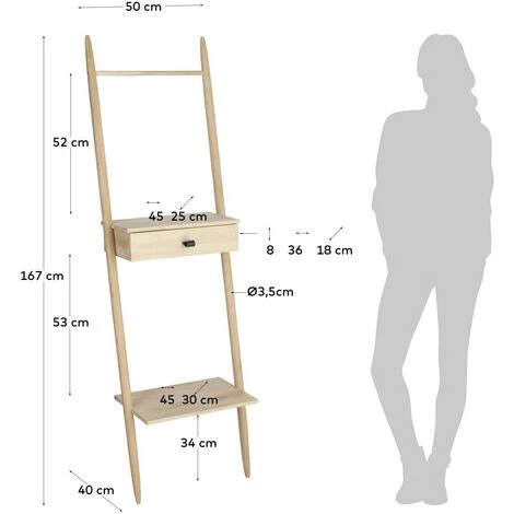 Kave Home - Étagère Jovita 50 X 167 Cm - Naturel 6 Kave Home - Étagère Jovita 50 X 167 Cm - Naturel – Image 4