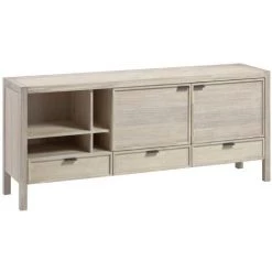 Kave Home - Buffet Alen 2 Portes Et 3 Tiroirs En Bois D'acacia Massif 185 X 80 Cm - Naturel
