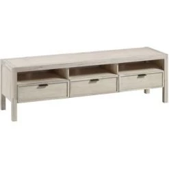 Kave Home - Meuble TV Alen 3 Tiroirs En Bois D'acacia Massif 165 X 50 Cm - Naturel
