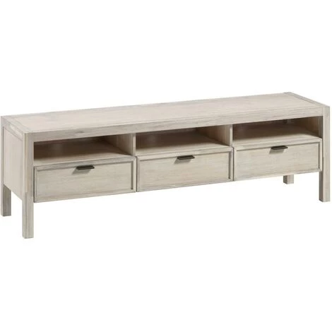 Kave Home - Meuble TV Alen 3 Tiroirs En Bois D'acacia Massif 165 X 50 Cm - Naturel 3 Kave Home - Meuble TV Alen 3 Tiroirs En Bois D'acacia Massif 165 X 50 Cm - Naturel