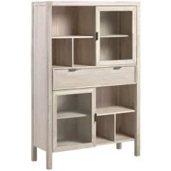 Kave Home - Buffet Vitrine Alen 110 X 166 Cm En Bois D'acacia - Naturel