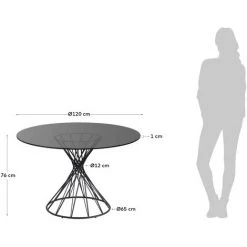 Kave Home - Table Ronde Niut En Verre Et Pieds En Acier Finition Noire Ø 120 Cm - Noir 7 Kave Home - Table Ronde Niut En Verre Et Pieds En Acier Finition Noire Ø 120 Cm - Noir -KAVE HOME Soldes 2022 28106361 3