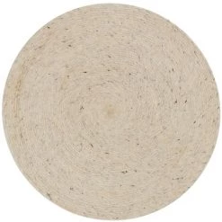 Kave Home - Tapis Rond Takashi 100 % Laine Gris Ø 200 Cm - Beige