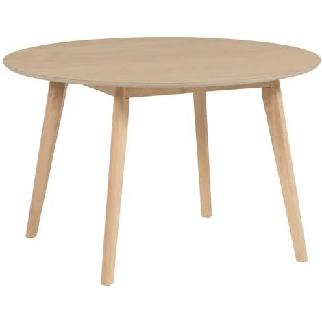 Kave Home - Table Ronde Batilde En Hévéa Massif Avec Contreplaqué De Frêne Ø 120 Cm - Naturel 3 Kave Home - Table Ronde Batilde En Hévéa Massif Avec Contreplaqué De Frêne Ø 120 Cm - Naturel