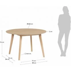 Kave Home - Table Ronde Batilde En Hévéa Massif Avec Contreplaqué De Frêne Ø 120 Cm - Naturel 9 Kave Home - Table Ronde Batilde En Hévéa Massif Avec Contreplaqué De Frêne Ø 120 Cm - Naturel -KAVE HOME Soldes 2022 28327187 4