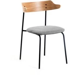 Kave Home - Chaise Olympia En Placage De Chêne Et Acier Noir - Naturel