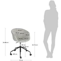 Kave Home - Chaise De Bureau Yvette Gris Clair - Gris 11 Kave Home - Chaise De Bureau Yvette Gris Clair - Gris -KAVE HOME Soldes 2022 28379885 5