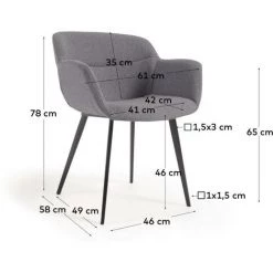 Kave Home - Chaise Nadya Gris Foncé - Gris -KAVE HOME Soldes 2022 28603366 5
