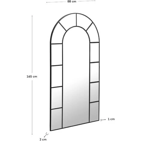 Kave Home - Miroir Nediva En MDF Noir 88 X 165 Cm - Noir 5 Kave Home - Miroir Nediva En MDF Noir 88 X 165 Cm - Noir – Image 3