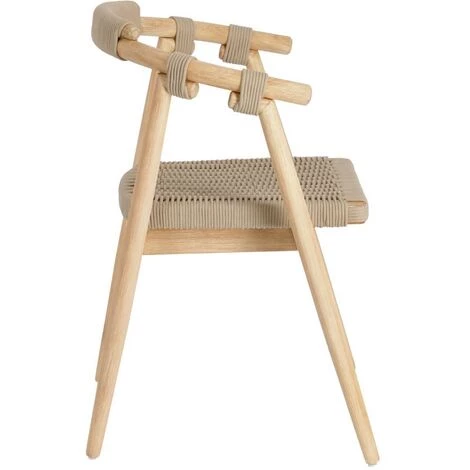 Kave Home - Chaise Majela En Bois D'eucalyptus Massif Effet Chêne Et En Corde Beige FSC 100% - Beige 4 Kave Home - Chaise Majela En Bois D'eucalyptus Massif Effet Chêne Et En Corde Beige FSC 100% - Beige – Image 2