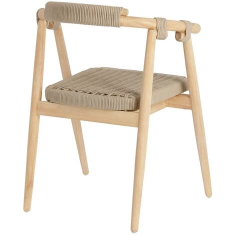 Kave Home - Chaise Majela En Bois D'eucalyptus Massif Effet Chêne Et En Corde Beige FSC 100% - Beige 5 Kave Home - Chaise Majela En Bois D'eucalyptus Massif Effet Chêne Et En Corde Beige FSC 100% - Beige – Image 3