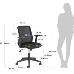 Kave Home - Chaise De Bureau Nasia Noir - Noir -KAVE HOME Soldes 2022 28907064 5