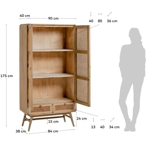 Kave Home - Armoire Nalu 90 X 175 Cm - Naturel 7 Kave Home - Armoire Nalu 90 X 175 Cm - Naturel – Image 5