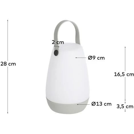 Kave Home - Lampe à Poser Nomade Dianela Avec Poignée Grise - Gris 5 Kave Home - Lampe à Poser Nomade Dianela Avec Poignée Grise - Gris – Image 3