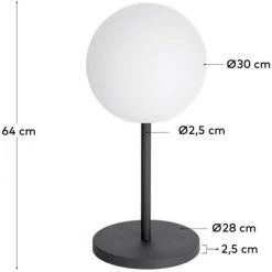 Kave Home - Lampe à Poser Nomade D'extérieur Dinesh En Acier Noir - Noir -KAVE HOME Soldes 2022 29159487 3