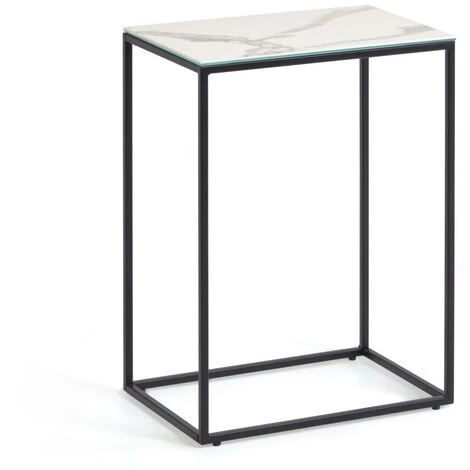 Kave Home - Table D'appoint Rewena Avec Plateau En Grès Cérame Finition Kalos Blanc 45 X 30 Cm - Blanc 3 Kave Home - Table D'appoint Rewena Avec Plateau En Grès Cérame Finition Kalos Blanc 45 X 30 Cm - Blanc