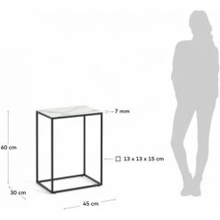 Kave Home - Table D'appoint Rewena Avec Plateau En Grès Cérame Finition Kalos Blanc 45 X 30 Cm - Blanc 7 Kave Home - Table D'appoint Rewena Avec Plateau En Grès Cérame Finition Kalos Blanc 45 X 30 Cm - Blanc -KAVE HOME Soldes 2022 29475837 3