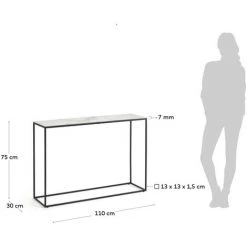 Kave Home - Console Rewena Plateau En Grès Cérame Finition Kalos Blanc Structure En Acier 110 X 75 Cm 7 Kave Home - Console Rewena Plateau En Grès Cérame Finition Kalos Blanc Structure En Acier 110 X 75 Cm -KAVE HOME Soldes 2022 29475840 3