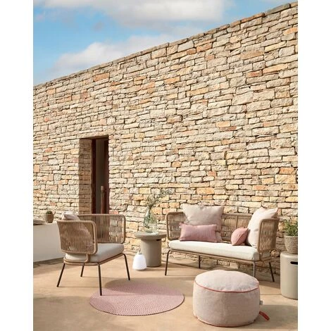 Kave Home - Pouf Dalila En PET Beige De Ø 60cm - Beige 4 Kave Home - Pouf Dalila En PET Beige De Ø 60cm - Beige – Image 2