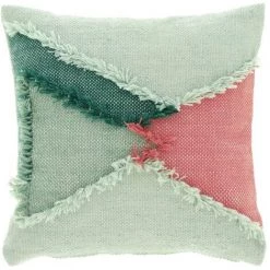 Kave Home - Housse De Coussin Dalila En PET Avec Franges Vert - Multicolore