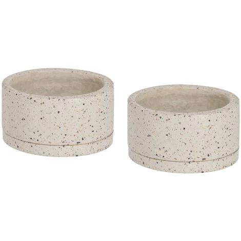 Kave Home - Ensemble Lelis De 2 Cache-pots Avec Soucoupe En Terrazzo Blanc De Ø 30 Cm - Multicolore 3 Kave Home - Ensemble Lelis De 2 Cache-pots Avec Soucoupe En Terrazzo Blanc De Ø 30 Cm - Multicolore