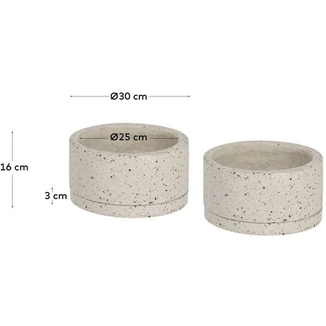 Kave Home - Ensemble Lelis De 2 Cache-pots Avec Soucoupe En Terrazzo Blanc De Ø 30 Cm - Multicolore 5 Kave Home - Ensemble Lelis De 2 Cache-pots Avec Soucoupe En Terrazzo Blanc De Ø 30 Cm - Multicolore – Image 3