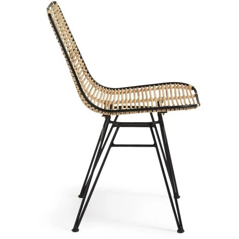 Kave Home - Chaise Tishana En Rotin Et Acier Noir - Naturel 4 Kave Home - Chaise Tishana En Rotin Et Acier Noir - Naturel – Image 2