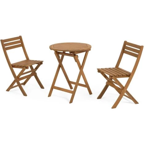 Kave Home - Ensemble Elisia De Table Et Chaises Pliantes De Jardin En Bois Massif D'acacia FSC 100% - Naturel 3 Kave Home - Ensemble Elisia De Table Et Chaises Pliantes De Jardin En Bois Massif D'acacia FSC 100% - Naturel