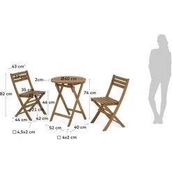Kave Home - Ensemble Elisia De Table Et Chaises Pliantes De Jardin En Bois Massif D'acacia FSC 100% - Naturel 11 Kave Home - Ensemble Elisia De Table Et Chaises Pliantes De Jardin En Bois Massif D'acacia FSC 100% - Naturel -KAVE HOME Soldes 2022 30319410 5