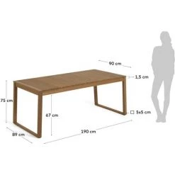 Kave Home - Table De Jardin Emili En Bois Massif D'acacia De 180 X 90 Cm FSC 100% - Naturel 7 Kave Home - Table De Jardin Emili En Bois Massif D'acacia De 180 X 90 Cm FSC 100% - Naturel -KAVE HOME Soldes 2022 30319428 3