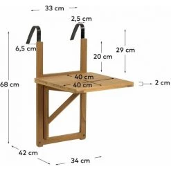 Kave Home - Table De Balcon Rabattable Amarilis En Bois Massif D'acacia 40 X 42 Cm FSC 100% - Naturel 9 Kave Home - Table De Balcon Rabattable Amarilis En Bois Massif D'acacia 40 X 42 Cm FSC 100% - Naturel -KAVE HOME Soldes 2022 30319434 4