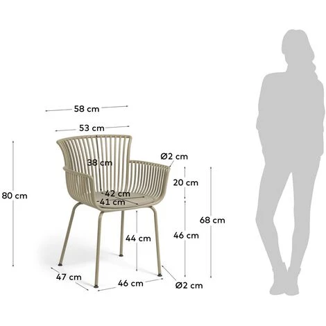 Kave Home - Chaise De Jardin Surpika Beige - Beige 7 Kave Home - Chaise De Jardin Surpika Beige - Beige – Image 5