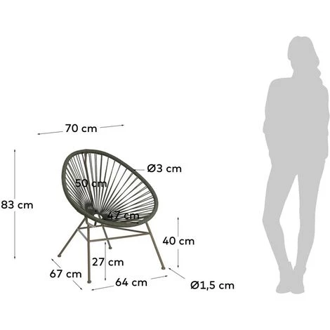 Kave Home - Fauteuil Samantha En Corde Verte 7 Kave Home - Fauteuil Samantha En Corde Verte – Image 5