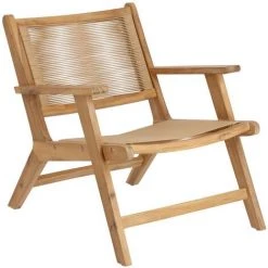 Kave Home - Fauteuil Geralda En Bois Dacacia Avec Finition Naturelle FSC 100% - Naturel