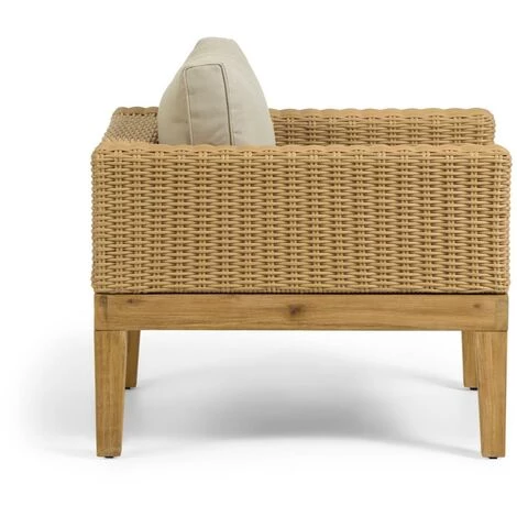 Kave Home - Fauteuil Giana Bois Massif Dacacia Et Rotin FSC 100% - Naturel 4 Kave Home - Fauteuil Giana Bois Massif Dacacia Et Rotin FSC 100% - Naturel – Image 2