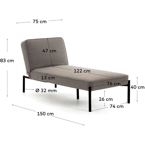 Kave Home - Méridienne Nelki - Gris 7 Kave Home - Méridienne Nelki - Gris – Image 5