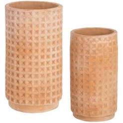 Kave Home - Lot De 2 Pots En Terre Cuite Celi Ø 34 Cm / Ø 25 Cm - Naturel