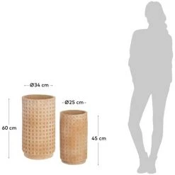 Kave Home - Lot De 2 Pots En Terre Cuite Celi Ø 34 Cm / Ø 25 Cm - Naturel -KAVE HOME Soldes 2022 31609401 3