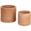 Kave Home - Lot De 2 Pots Avec Soucoupe En Terre Cuite Karlina Ø 33 Cm / Ø 24 Cm - Naturel