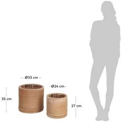 Kave Home - Lot De 2 Pots Avec Soucoupe En Terre Cuite Karlina Ø 33 Cm / Ø 24 Cm - Naturel -KAVE HOME Soldes 2022 31609411 3