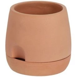 Kave Home - Petit Pot Avec Auto-arrosage Luigina En Terre Cuite Ø 27 Cm - Naturel