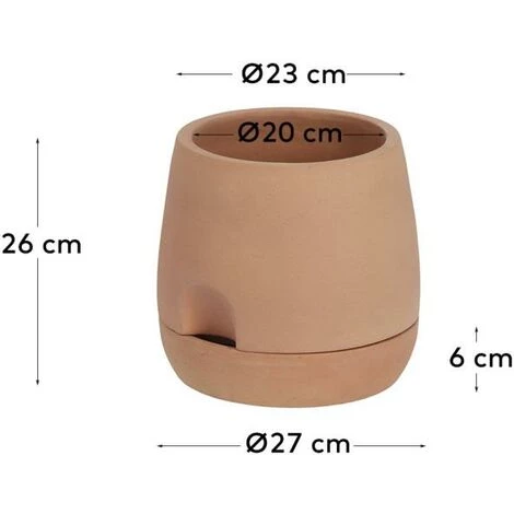 Kave Home - Petit Pot Avec Auto-arrosage Luigina En Terre Cuite Ø 27 Cm - Naturel 5 Kave Home - Petit Pot Avec Auto-arrosage Luigina En Terre Cuite Ø 27 Cm - Naturel – Image 3